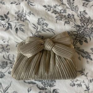 Elegant Gold Pleated Clutch
